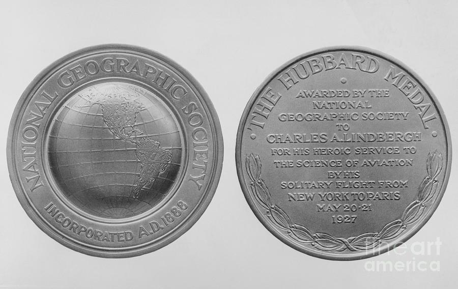 Charles Lindbergs Hubbard Gold Medal Photograph by Bettmann