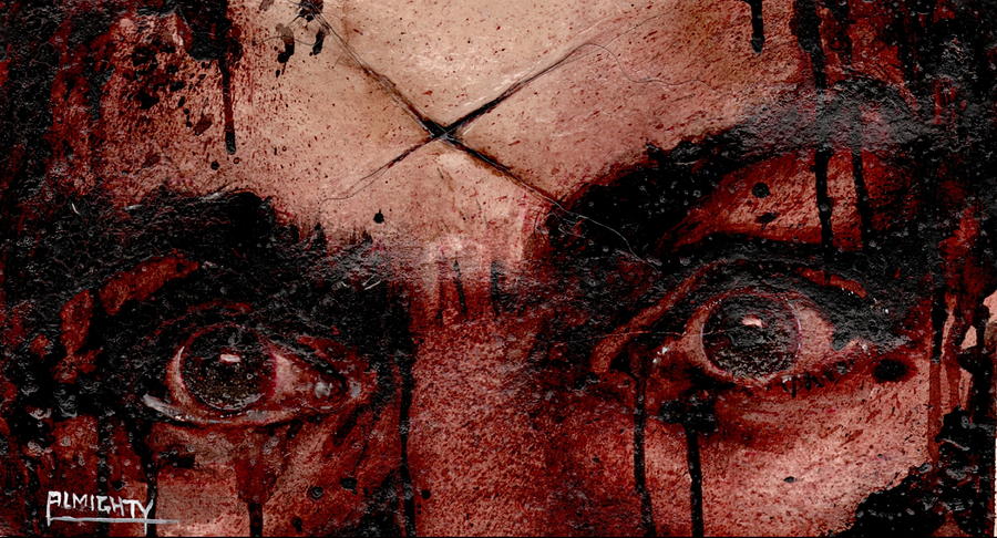 CHARLES MANSONS EYES dry blood Painting by Ryan Almighty