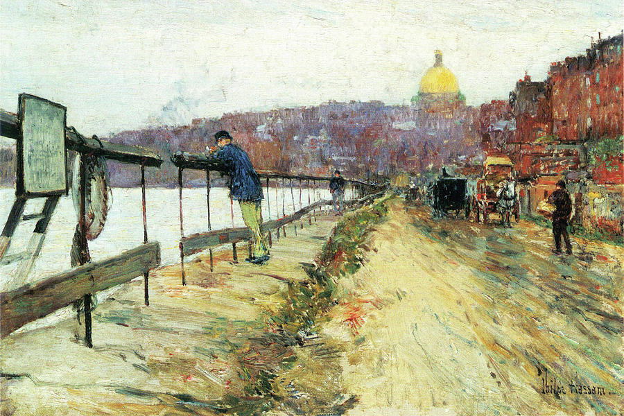 Charles River & Beacon Hill Painting by Frederick Childe Hassam