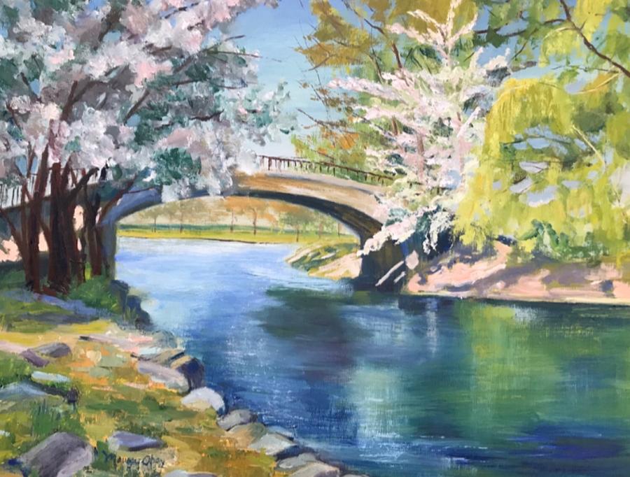 Charles River, Boston Painting by Maureen Obey
