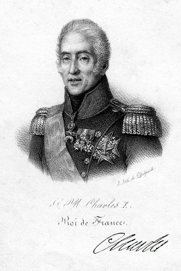 Charles X, King Of France, 19th Drawing by Print Collector
