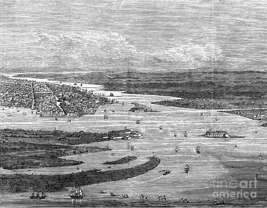 Charleston Harbour, South Carolina Drawing by Print Collector