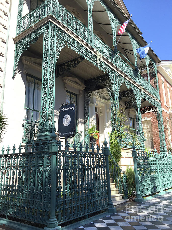 Charleston John Rutledge House French Ornate Architecture Iron Gate Fleur des lis  Photograph by Kathy Fornal
