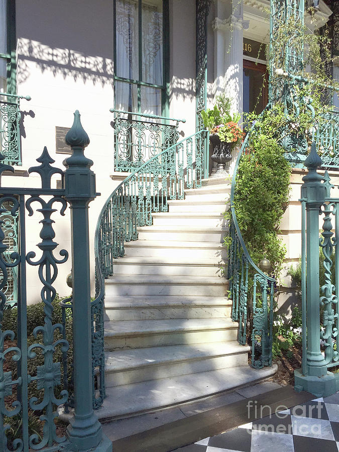 Charleston Photograph - Charleston John Rutledge Mansion Staircase  by Kathy Fornal