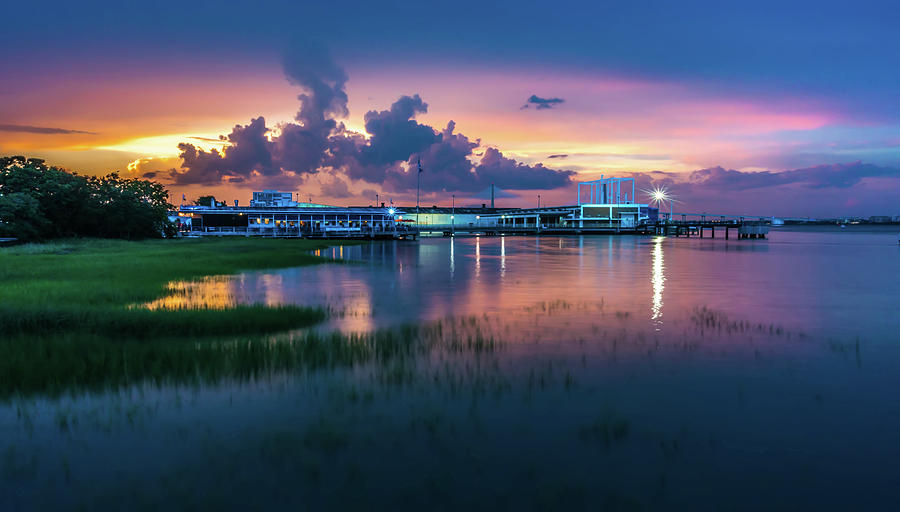 Charleston South Carolina Harbor In The Evening Photograph by Alex Grichenko
