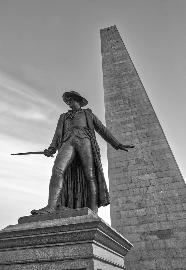 Charlestown Bunker Hill Monument and William Prescott Photograph by Juergen Roth