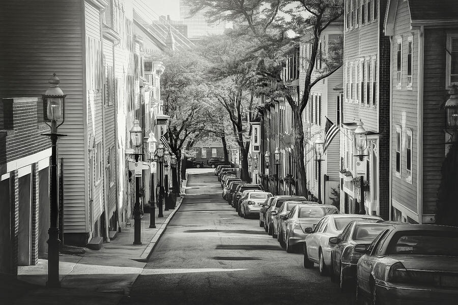 Charlestown Neighborhood Boston Massachusetts Black and White Photograph by Carol Japp