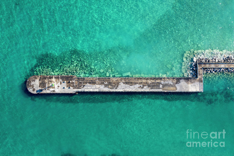 Charlevoix Breakwall And Blue Water Photograph