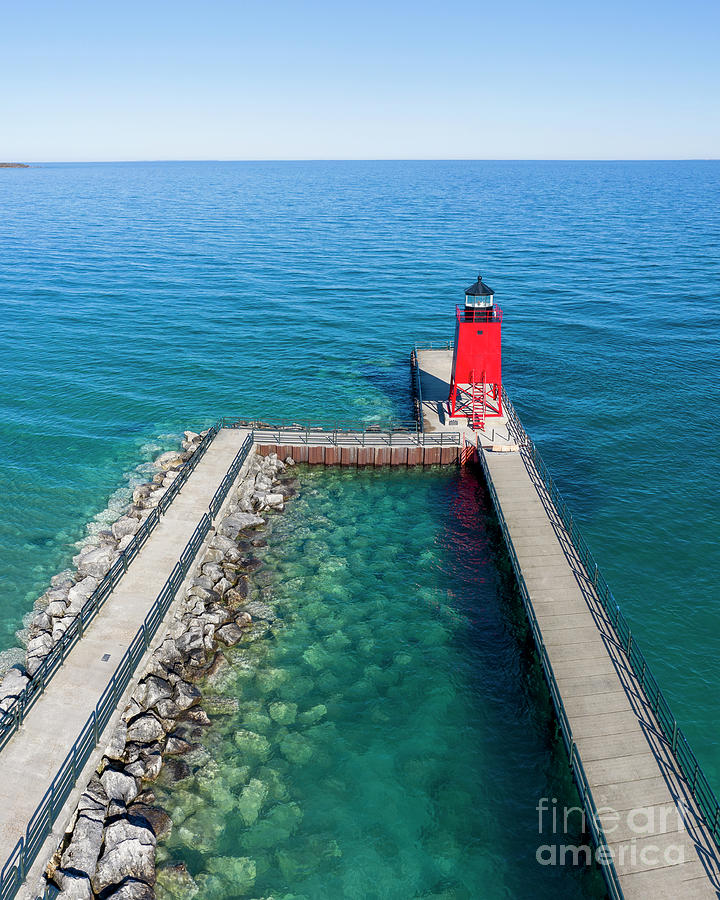 Charlevoix Pier Aerial Photograph
