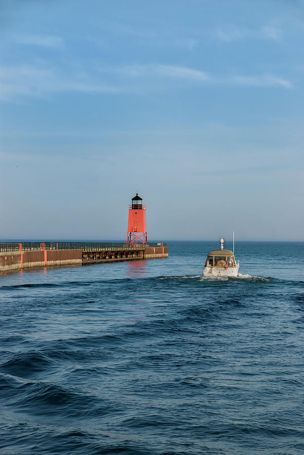 Architecture Photograph - Charlevoix South Pier Light by Phyllis Taylor