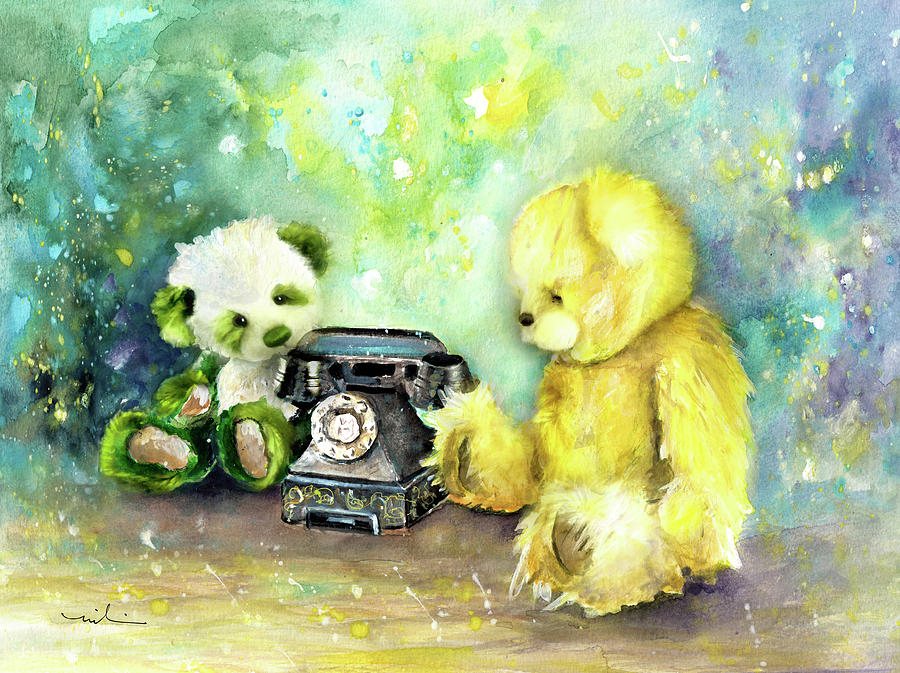 Charlie Bear Robbie Painting by Miki De Goodaboom