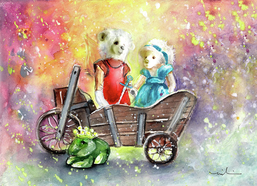 Charlie Bears King Of The Fairies And Thumbelina Painting by Miki De Goodaboom