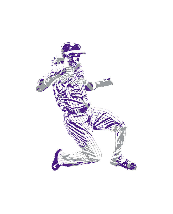 Charlie Blackmon Colorado Rockies Pixel Art 3 Mixed Media By Joe Hamilton