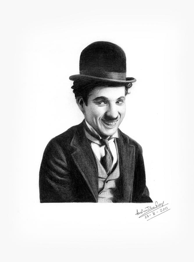 Charlie Chaplin Drawing by Aniruddha Ray | Fine Art America