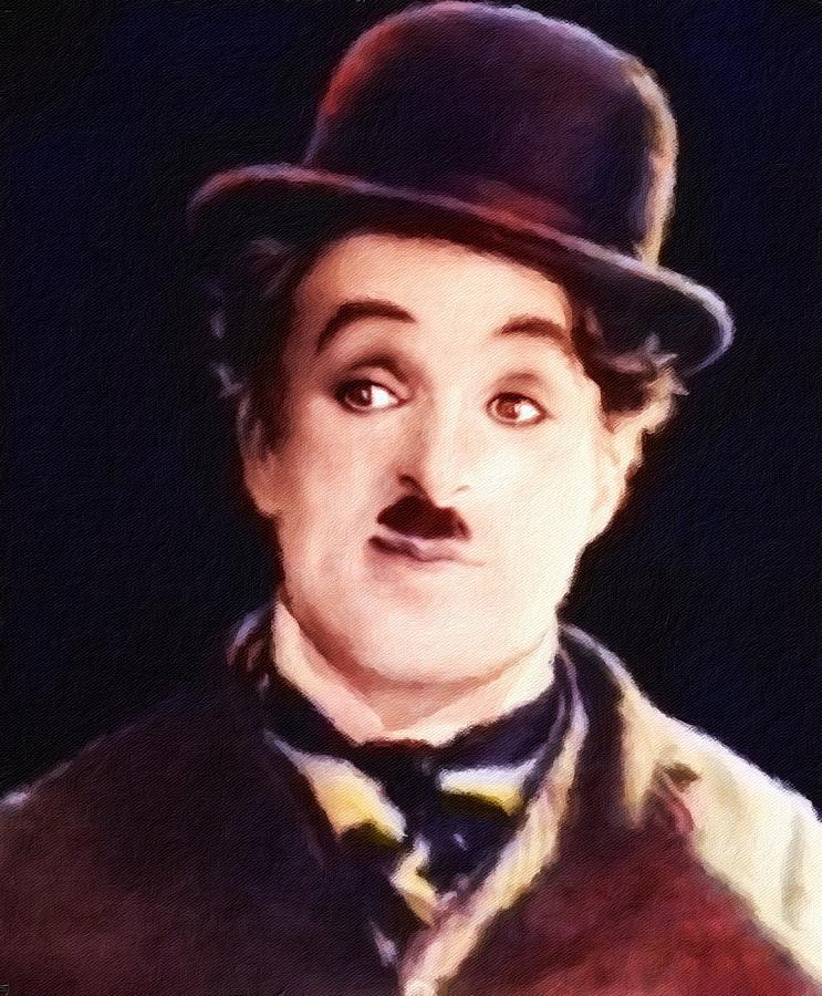 Charlie Chaplin, portrait Painting by Vincent Monozlay