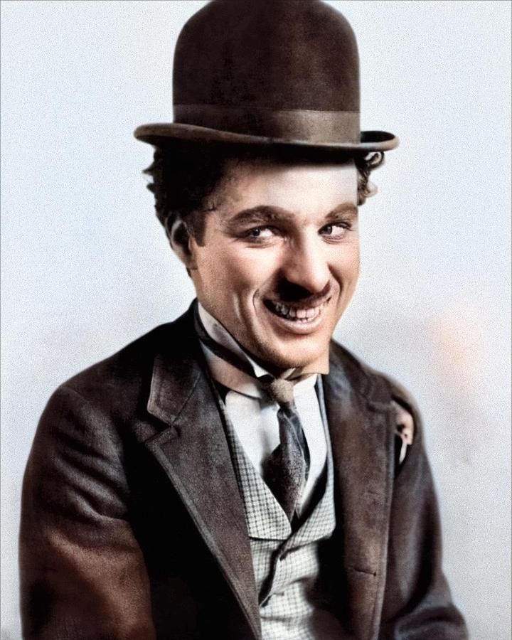 Charlie Chaplin The Tramp Debuted In 1914 Colorized By Ahmet Asar Colorized By Ahmet Asar Painting