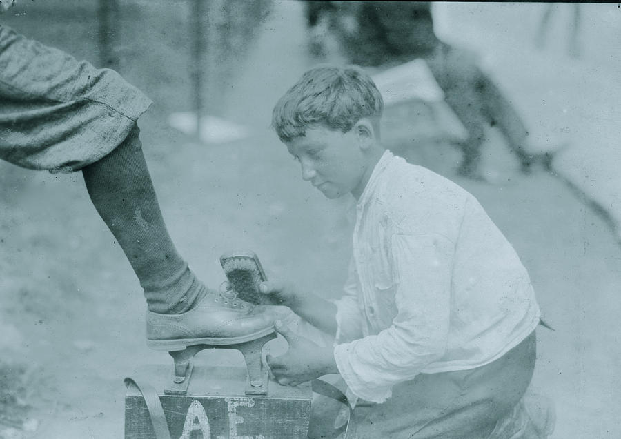 Charlie, ten year old shiner, Newark, N.J. August 1, 1924 Painting by 