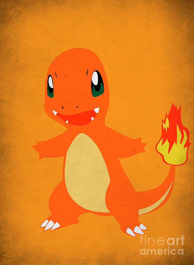 Charmander Minimalist Poster pokemon Digital Art by Svit ArtPrints ...