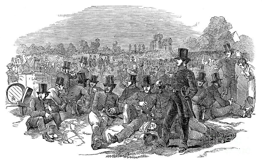 Chartist Agitation, The Police Force Drawing by Print Collector