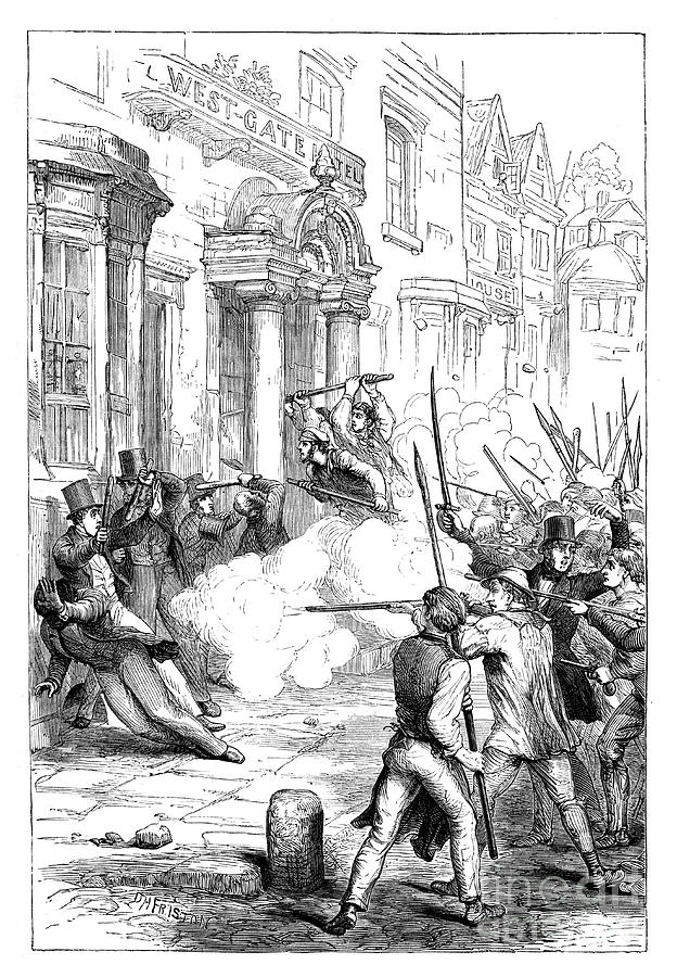 Chartist Riots At Newport Drawing by Print Collector