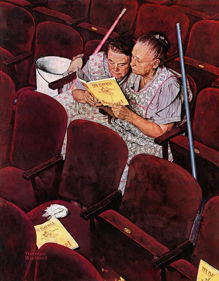 charwomen Painting by Norman Rockwell