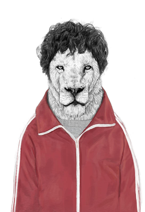 Lion Drawing - Chas  by Balazs Solti