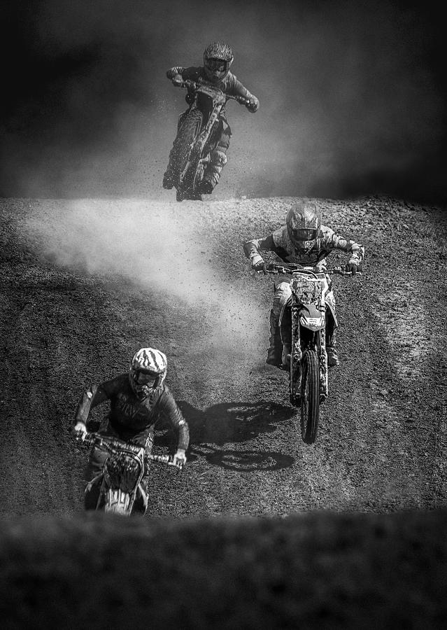 Motocross Photograph - Chasing Each Other by Frank Ma
