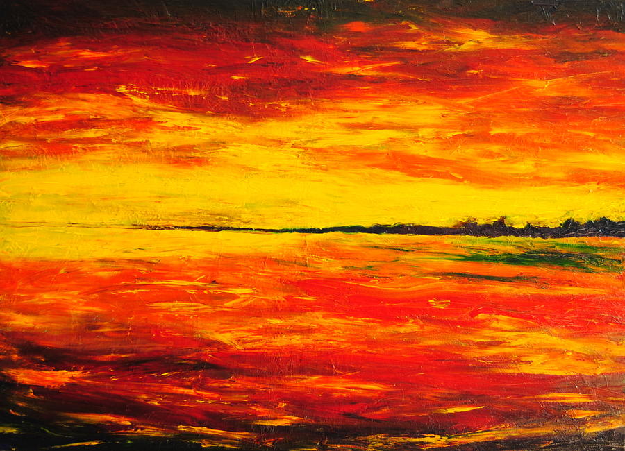 Chasing the sunset Painting by Chiara Magni