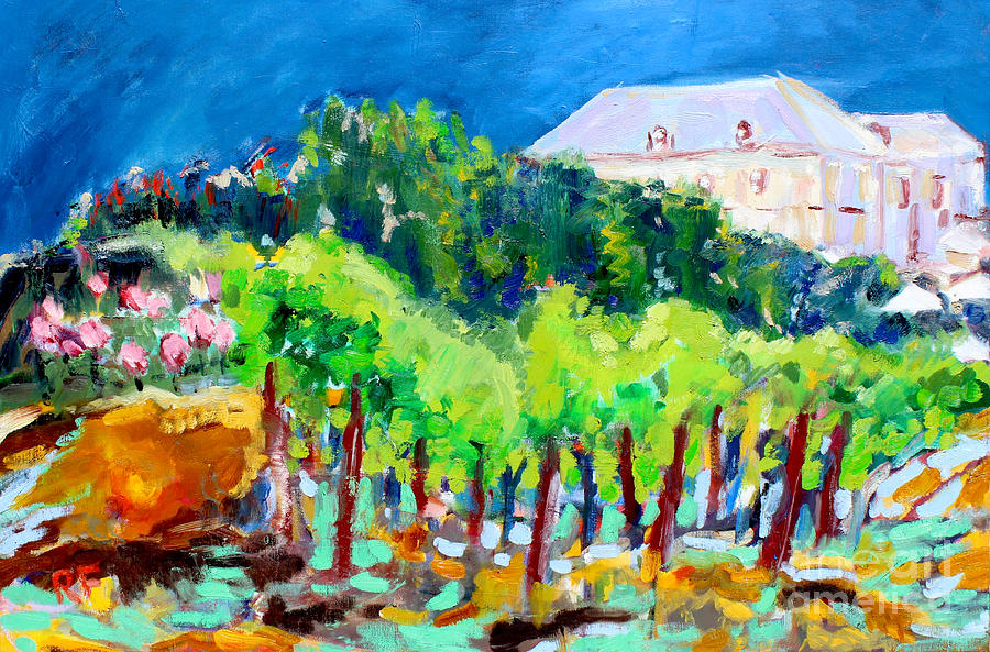 Chateau And Vines Painting by Richard Fox