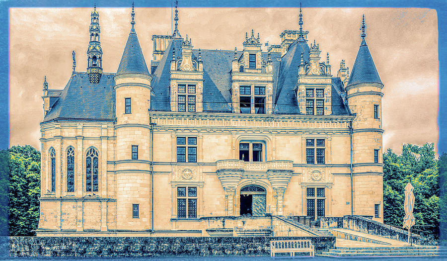 Chateau Chenonceau, Antiqued Version Photograph by Marcy Wielfaert