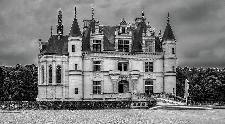 Chateau Chenonceau, Black and White Version Photograph by Marcy Wielfaert