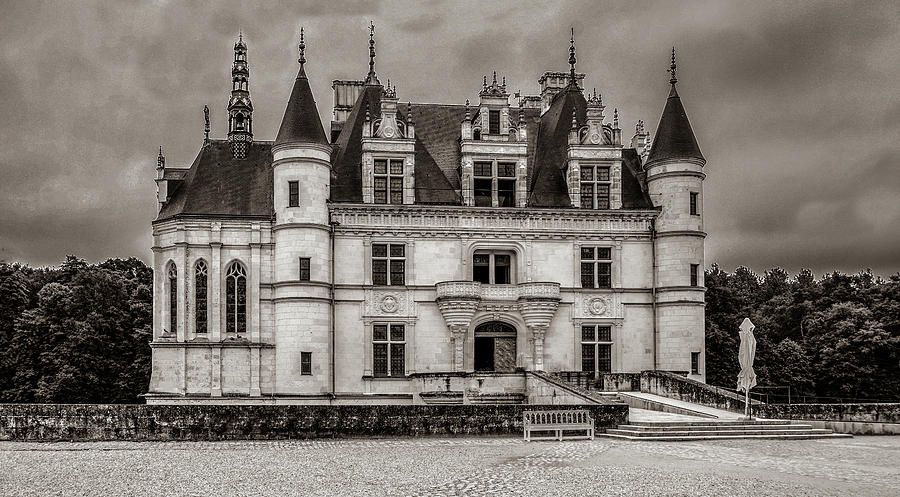 Chateau Chenonceau, Sepia Version Photograph by Marcy Wielfaert