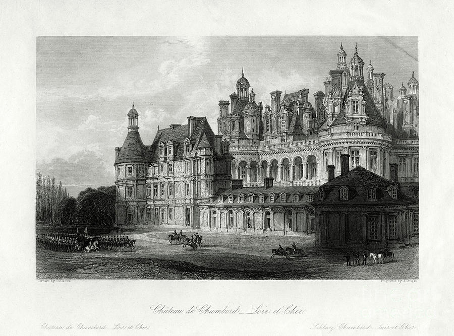 Chateau De Chambord, Loir-et-cher Drawing by Print Collector