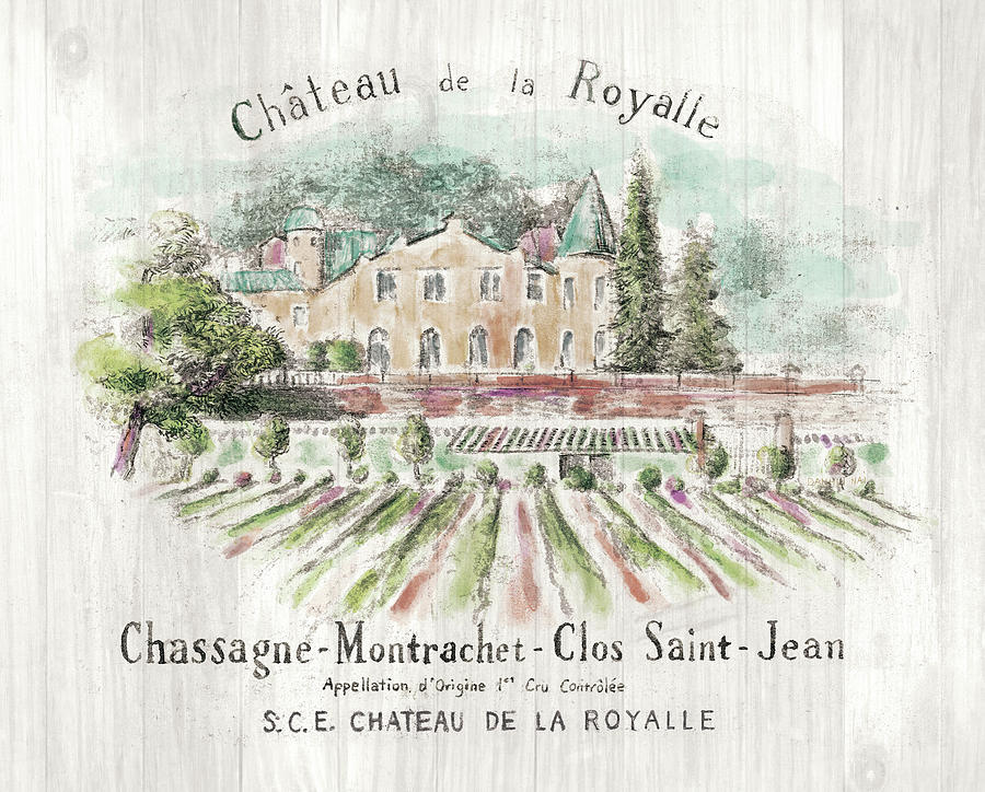 Wine Painting - Chateau Royalle On Wood Color by Danhui Nai