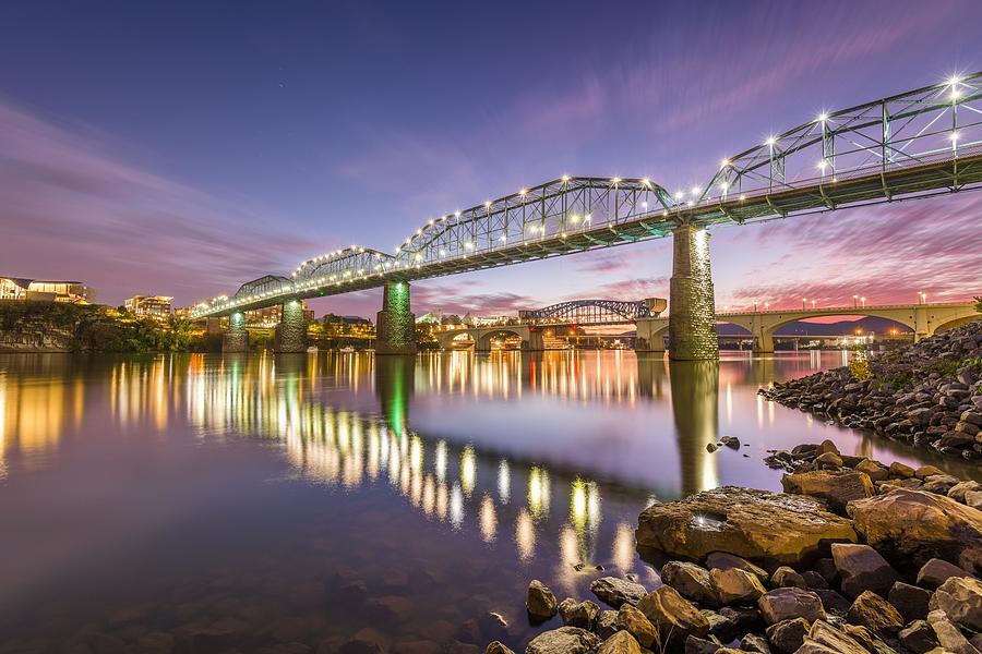 Architecture Photograph - Chattanooga, Tennessee, Usa River by Sean Pavone