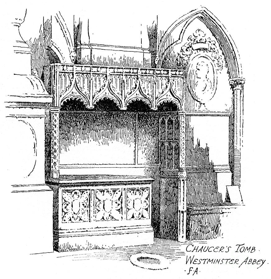 Chaucers Tomb, Westminster Abbey Drawing by Print Collector