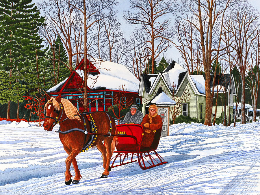 Chautauqua - Sleigh Ride 05 Painting by Thelma Winter - Fine Art America