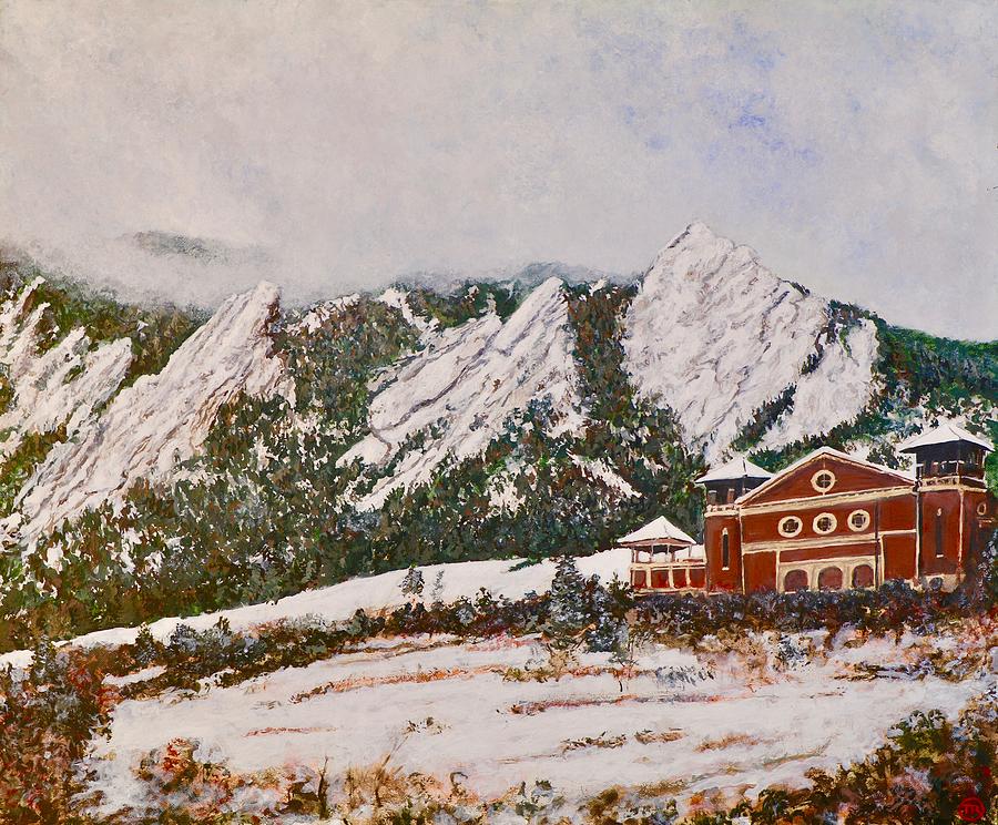 Chautauqua - Winter, Late Afternoon Painting by Tom Roderick