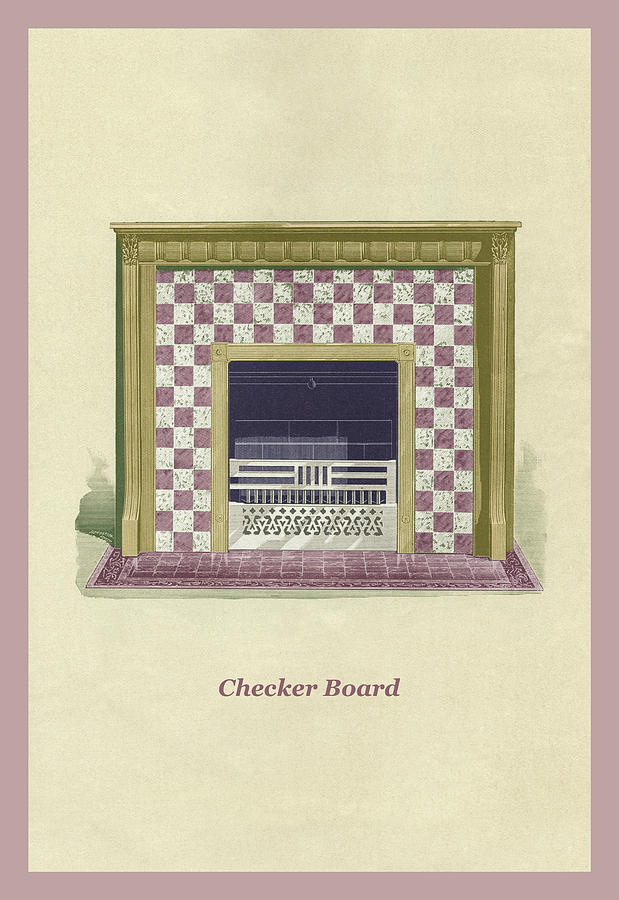 Fireplace Painting - Checkerboard by Unknown