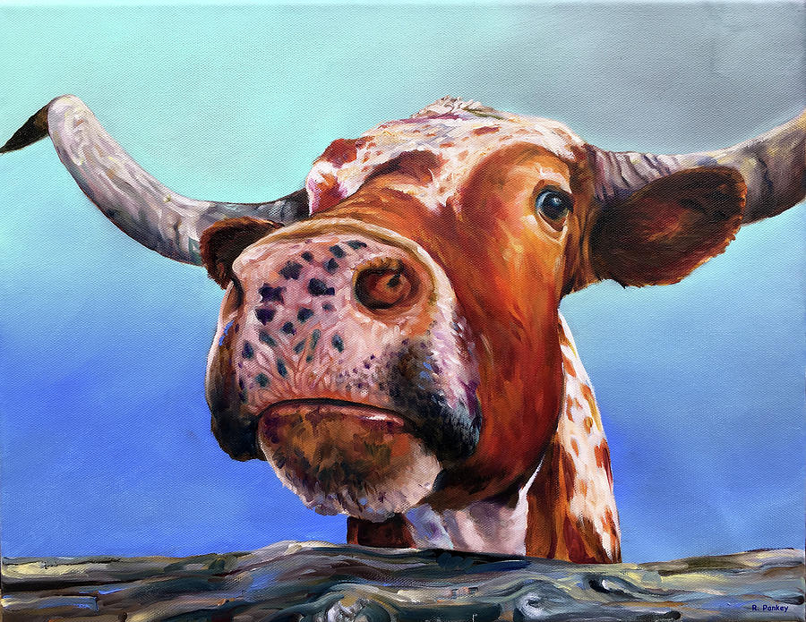 Cow Painting - Checking It Out by Robert and Jill Pankey