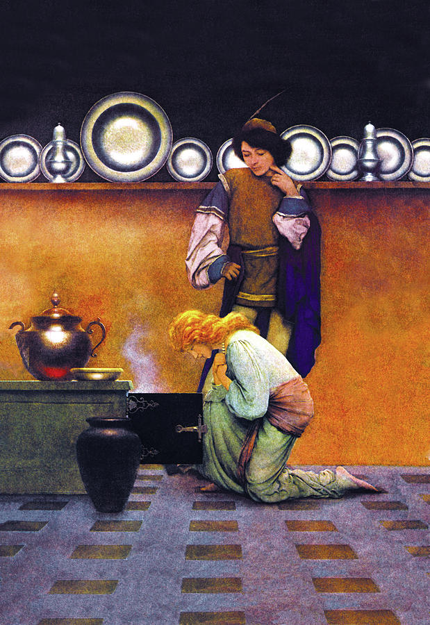 Checking the Tarts Painting by Maxfield Parrish Checking the Tarts Painting by Maxfield Parrish