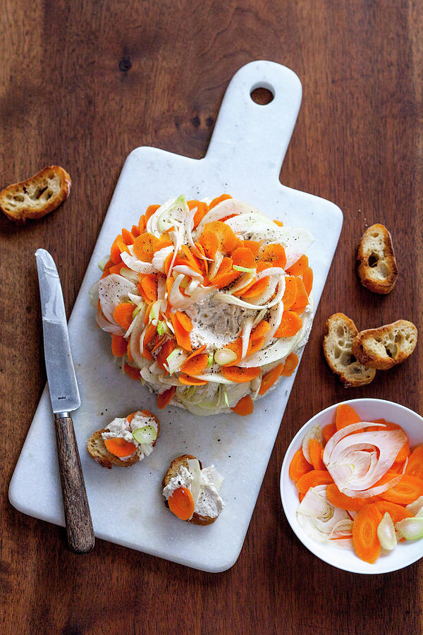 Cheese Ball With Parmesan, Vegetables And Anchovies Photograph by Akiko Ida