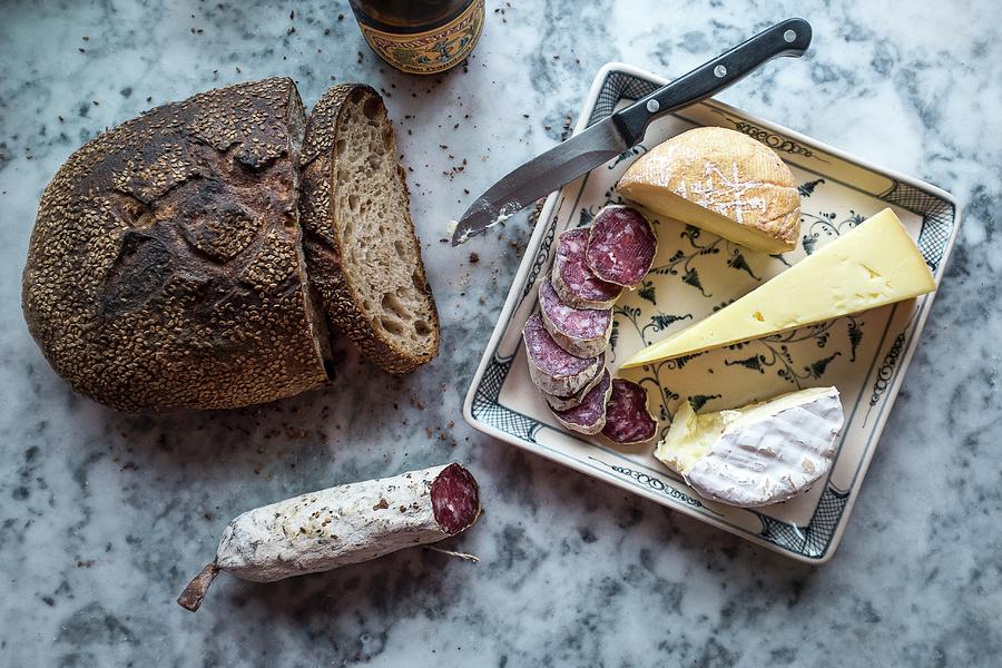 Cheese, Cold Meats And Bread Photograph by Fred + Elliott  Photography