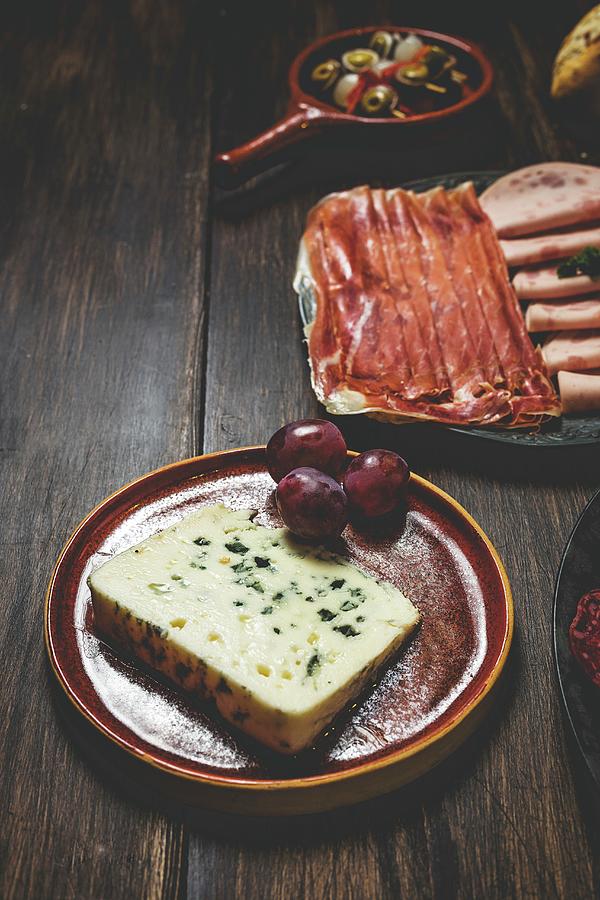 Cheese, Ham, And Salami On Plates spain Photograph by Eduardo Lopez Coronado