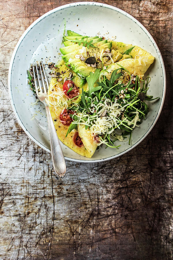 Cheese Omelette With Avocado low Carb Photograph by Simone Neufing