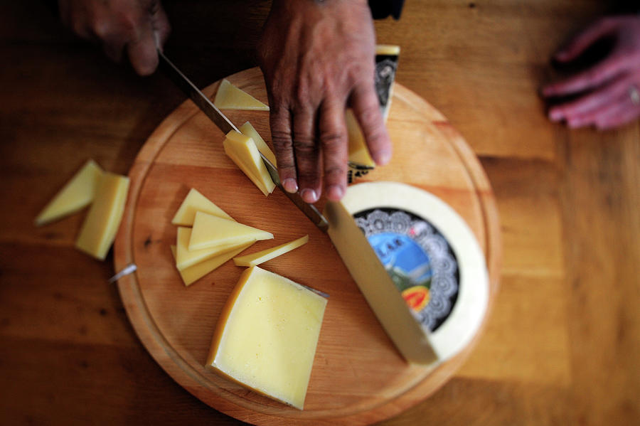Cheese On Cutting Board Digital Art by Stipe Surac