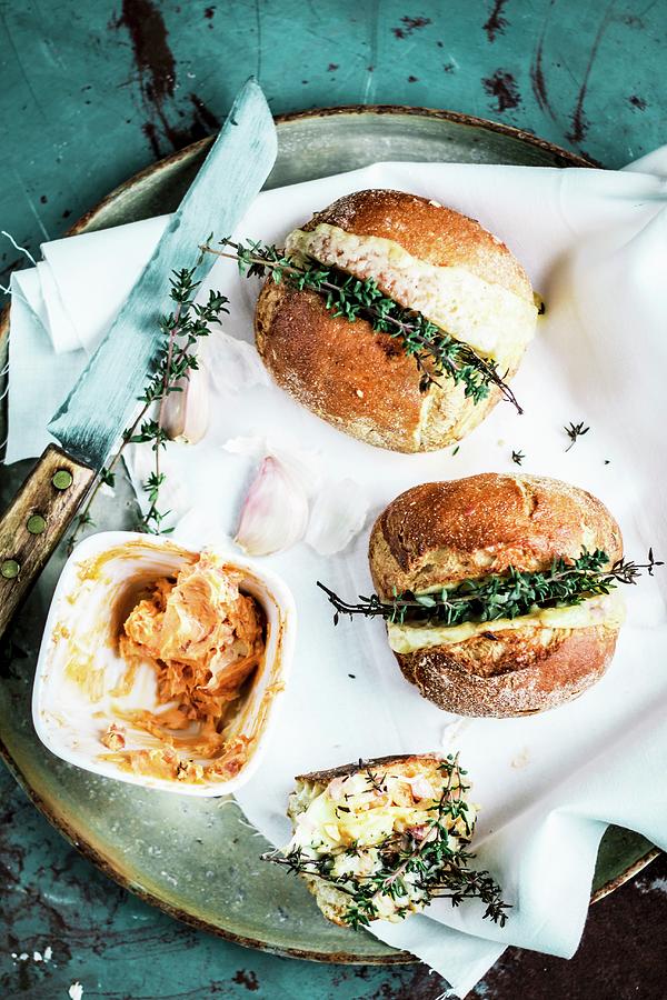 Cheese Rolls With Thyme Photograph by Simone Neufing