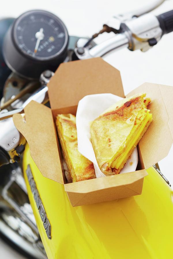 Cheese Sandwiches In A Cardboard Box Photograph by Atelier Mai 98