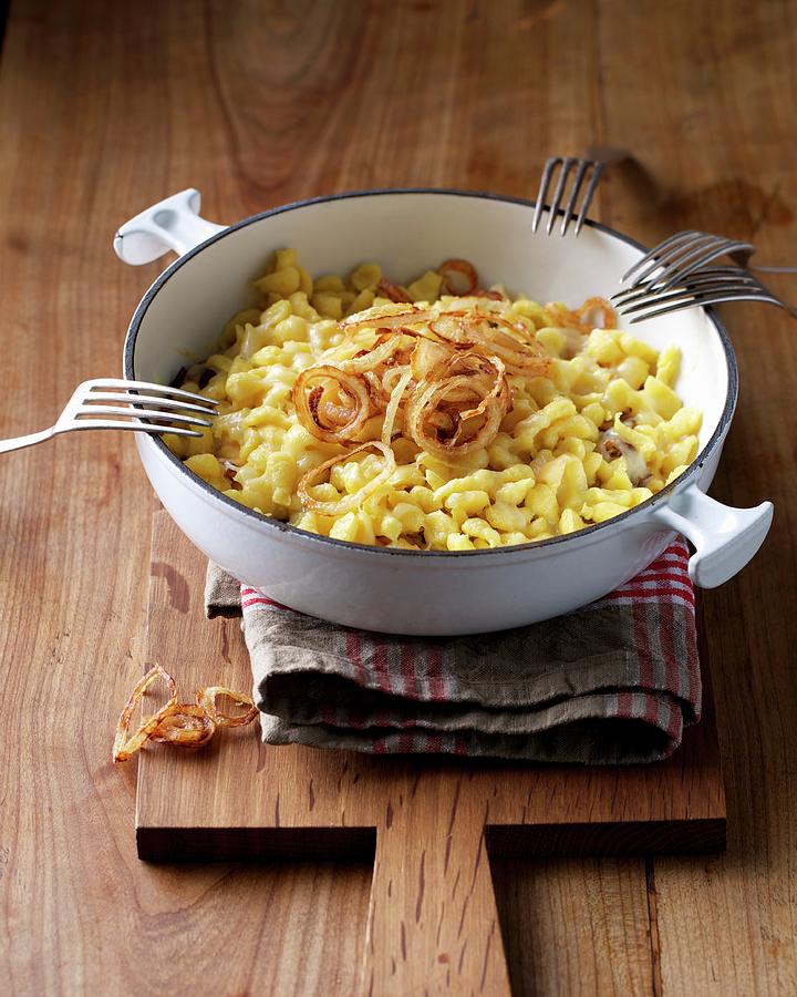 Cheese Sptzle soft Egg Noodles From Swabia With Onions Photograph by Fotos Mit Geschmack