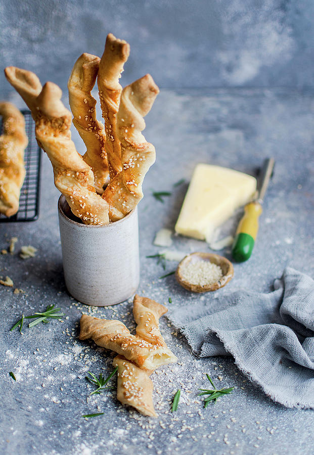 Cheese Sticks With Sesame Seeds Photograph by Olimpia Davies